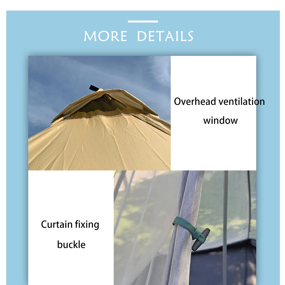 Cheap Goat Tents Ultralight Pyramid 4 Person Camping Tent Travel Family Tourist 4x Double Layer Outdoor Hiking Large Teepee Backpacking tents   